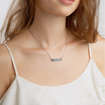 Engraved Tekillah Rose Bar Chain Necklace