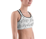 White Roses Black Label Sports bra