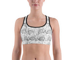 White Roses Black Label Sports bra