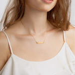 Engraved Tekillah Rose Bar Chain Necklace