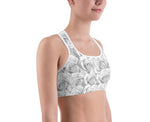 White Roses Black Label Sports bra
