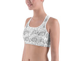 White Roses Black Label Sports bra