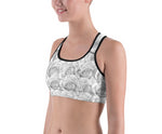 White Roses Black Label Sports bra