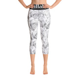 White Roses Black Label Yoga Capri Leggings